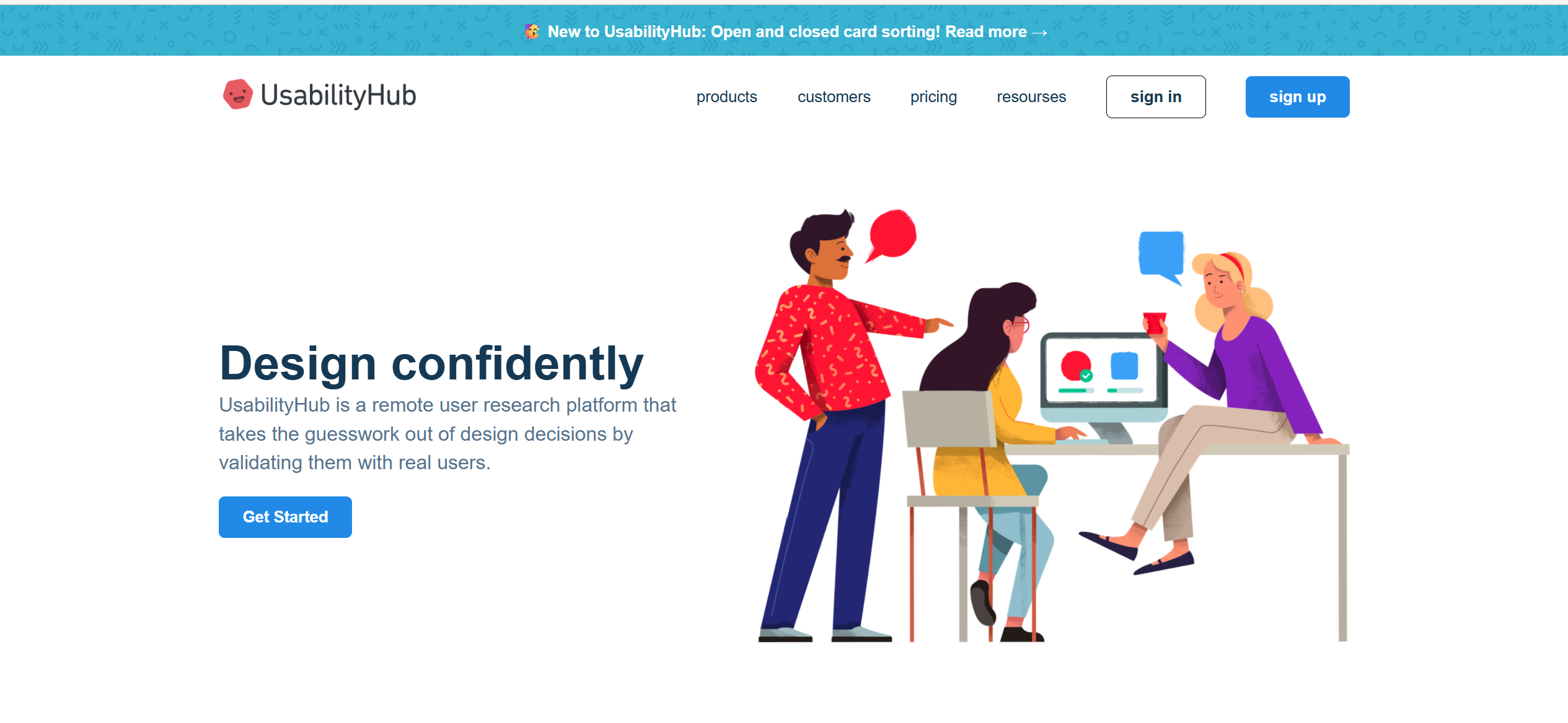 UsabilityHub - SaaS Platform Landing Page